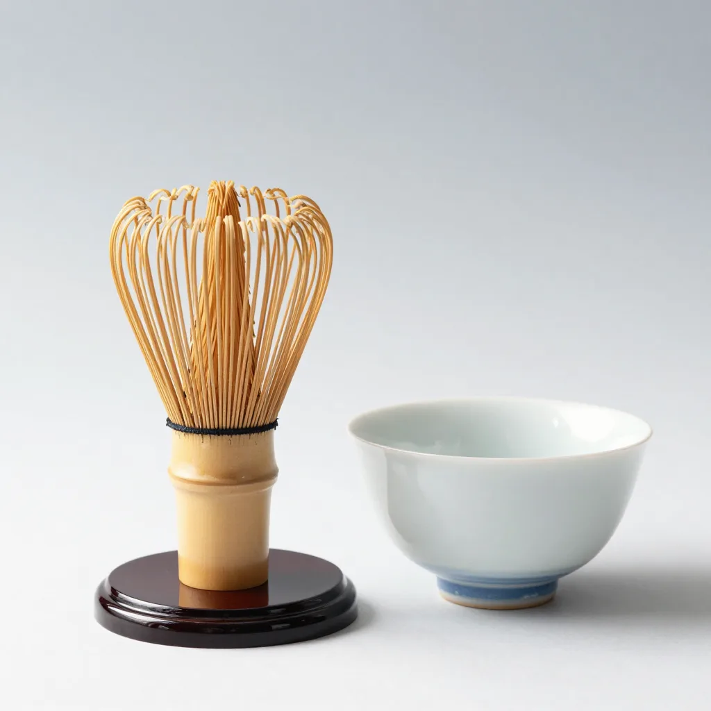 A ceremonial chasen set with bowl and rest