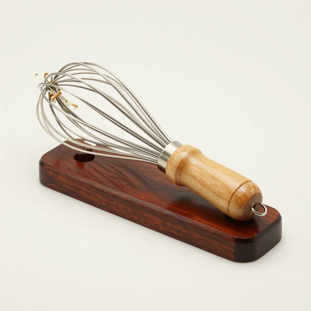 A lacquered whisk rest